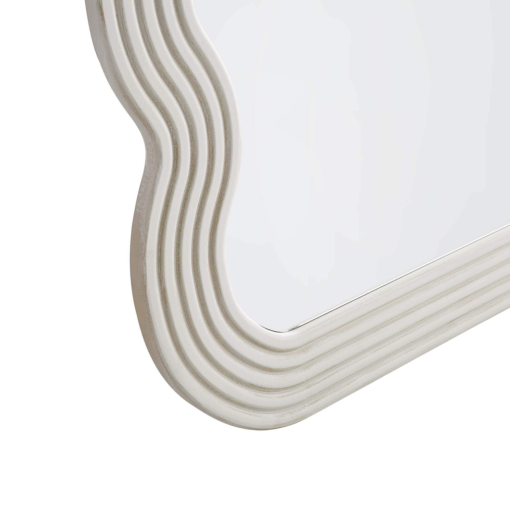 Venus Full Length Wave Mirror 180 x 100 cm, Washed White