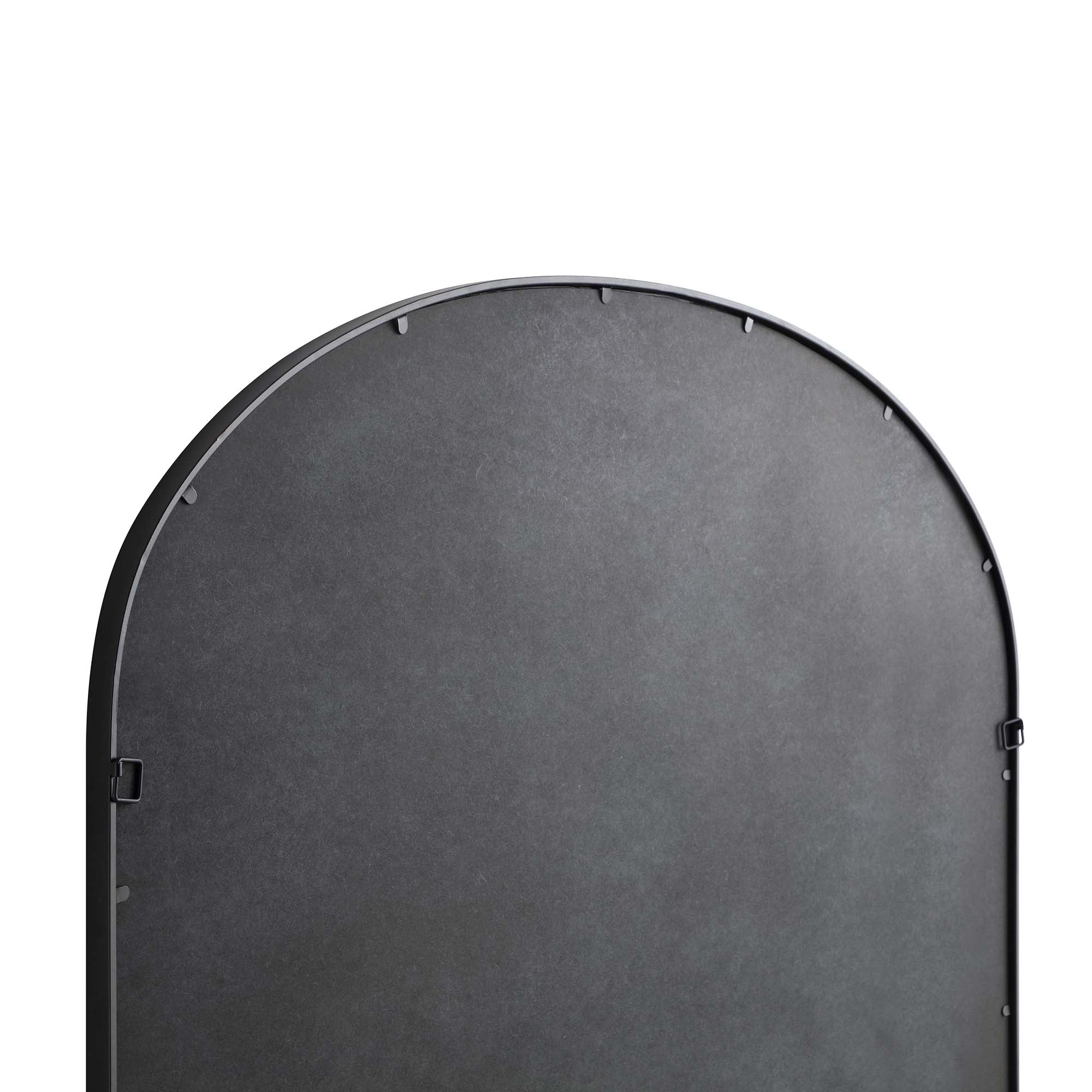 Portobello Arched Full Length Metal Frame Window Mirror 180 x 140 cm, Black