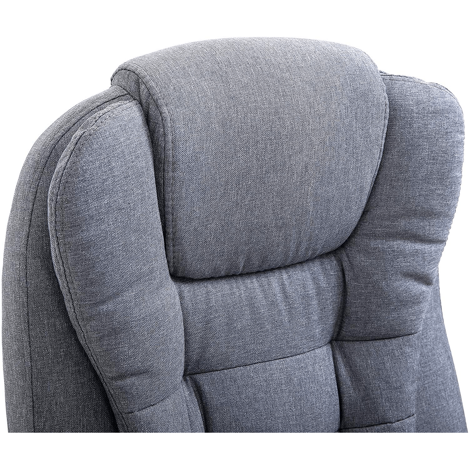 Executive Recline Padded Swivel Office Chair with Vibrating Massage Function, MM17 Grey Fabric