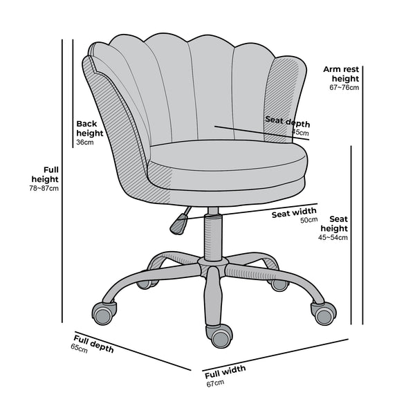 Hepburn Scalloped Swivel Chair (Ecru Boucle)