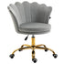 Hepburn Scalloped Swivel Chair (Grey Velvet)