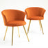 Kylie Set of 2 Orange Velvet Dining Chairs