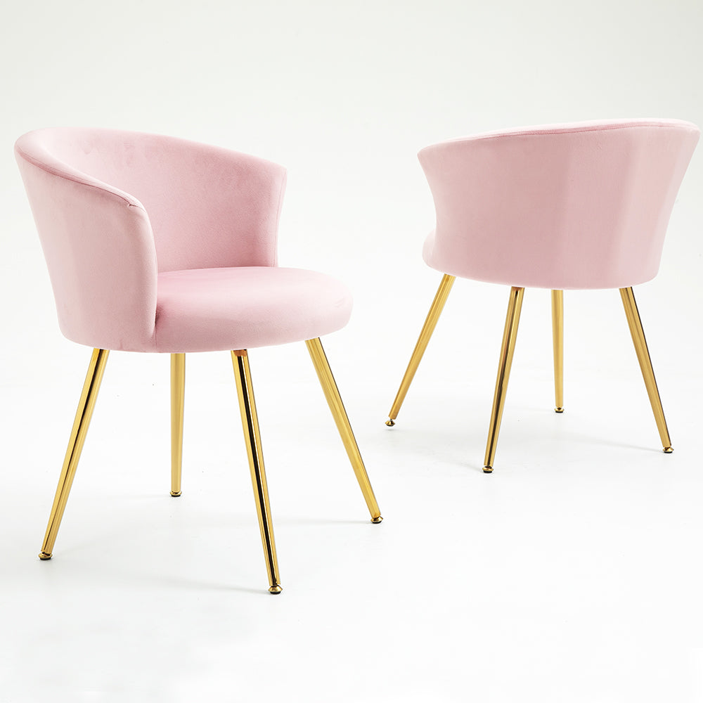 Kylie Set of 2 Pink Velvet Dining Chairs