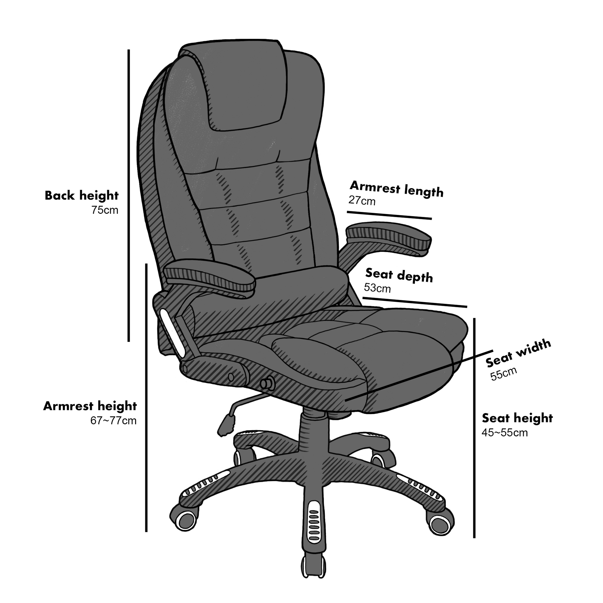 Executive Recline Extra Padded Office Chair Standard, MO17 Green Velvet