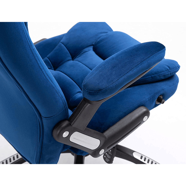 Cherry Tree Furniture Executive Recline Extra Padded Office Chair Standard, MO17 Blue Velvet - daals