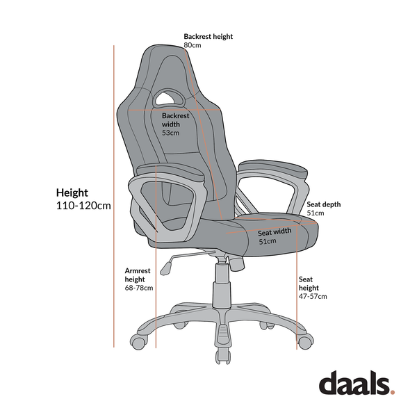 Gaming Racing Sport Swivel Office Chair in Black & Orange
