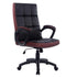 Waffle Contrasting Panels High Back PU Leather Swivel Executive Office Chair, Black & Brown - daals