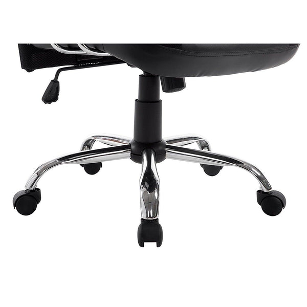 Sleek Design High Back Mesh Fabric Swivel Office Chair with Chrome Base, MO57 Black - daals