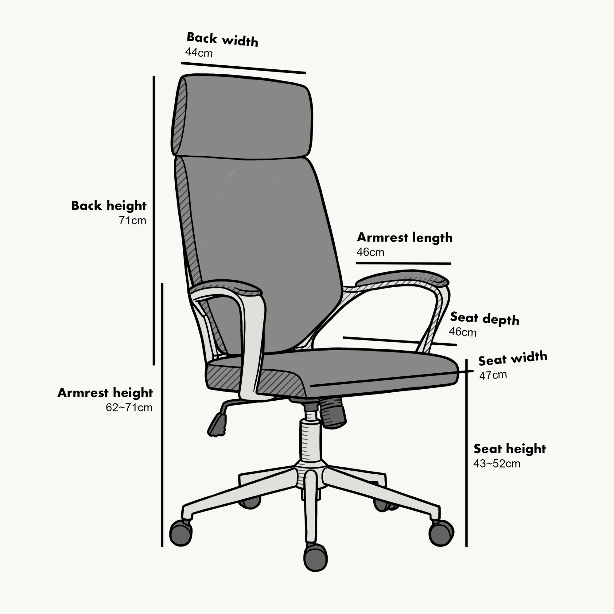 Cherry Tree Furniture High Back Modern Design PU Leather Swivel Office Chair Computer Desk Chair, MO68 White