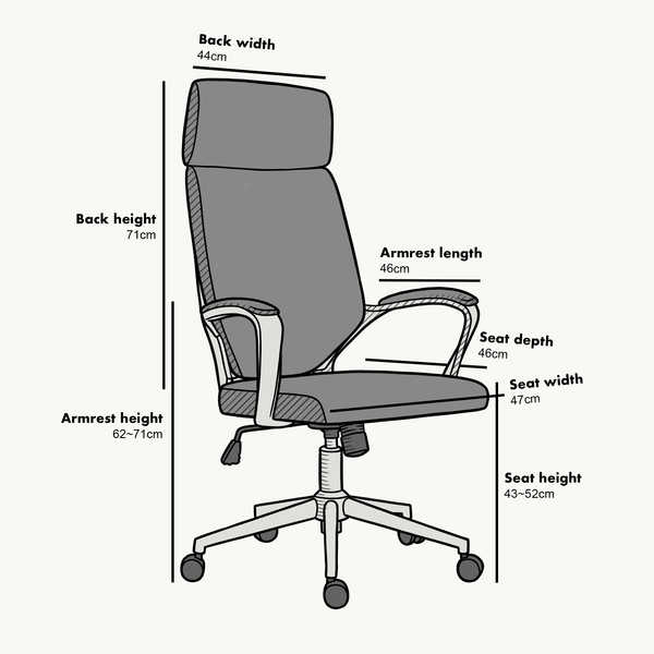 Cherry Tree Furniture High Back Modern Design PU Leather Swivel Office Chair Computer Desk Chair, MO68 White - daals