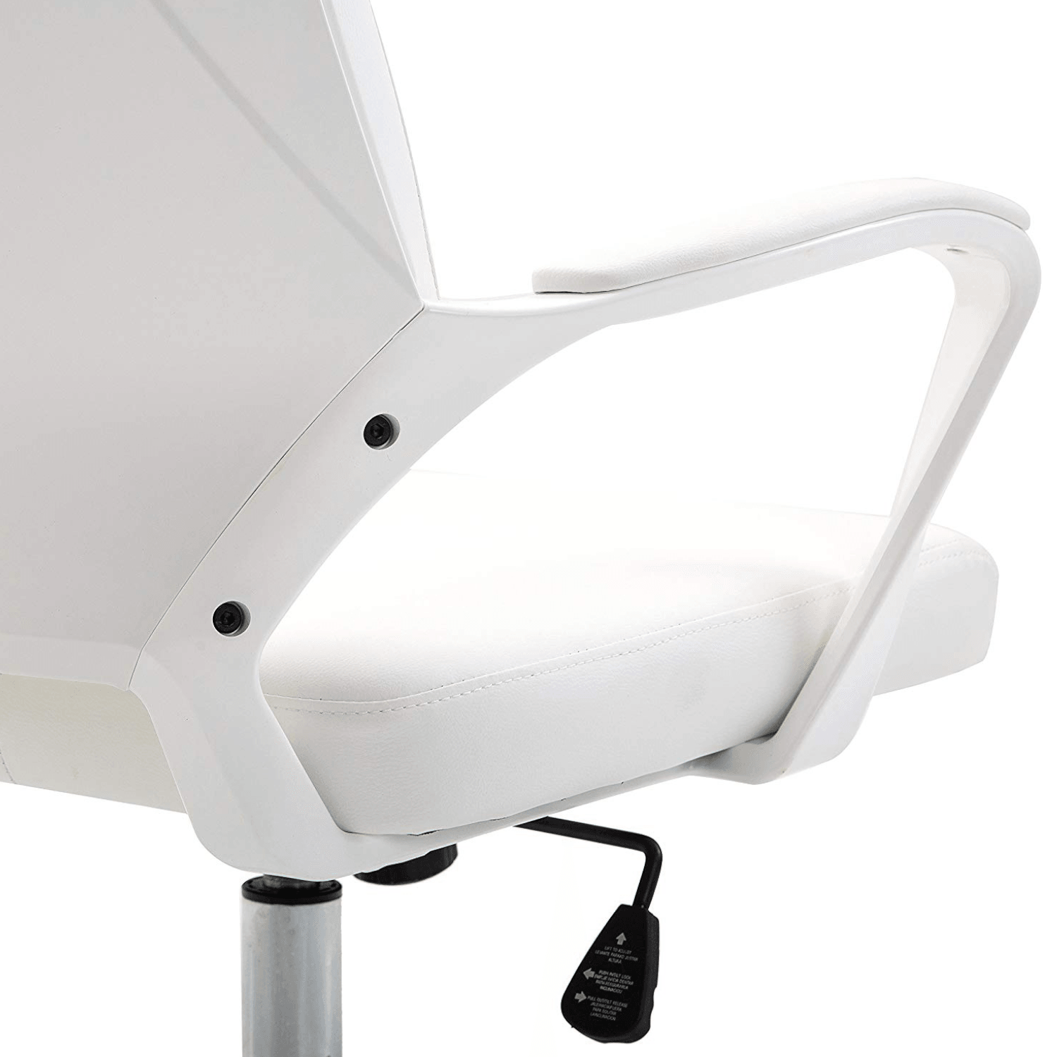 Cherry Tree Furniture High Back Modern Design PU Leather Swivel Office Chair Computer Desk Chair, MO68 White