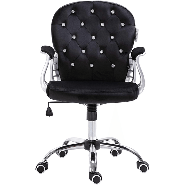 Black Velvet Chesterfield Swivel Chair - daals