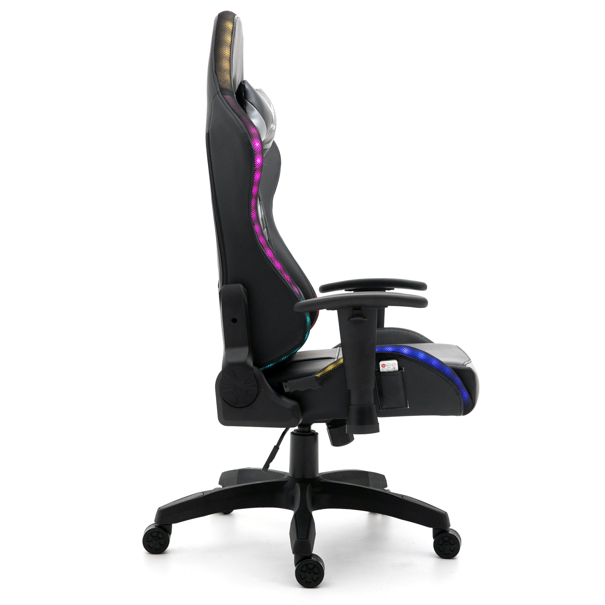 VIRIBUS X1 Office Gaming Chair with 12-Colour LED Light, Black