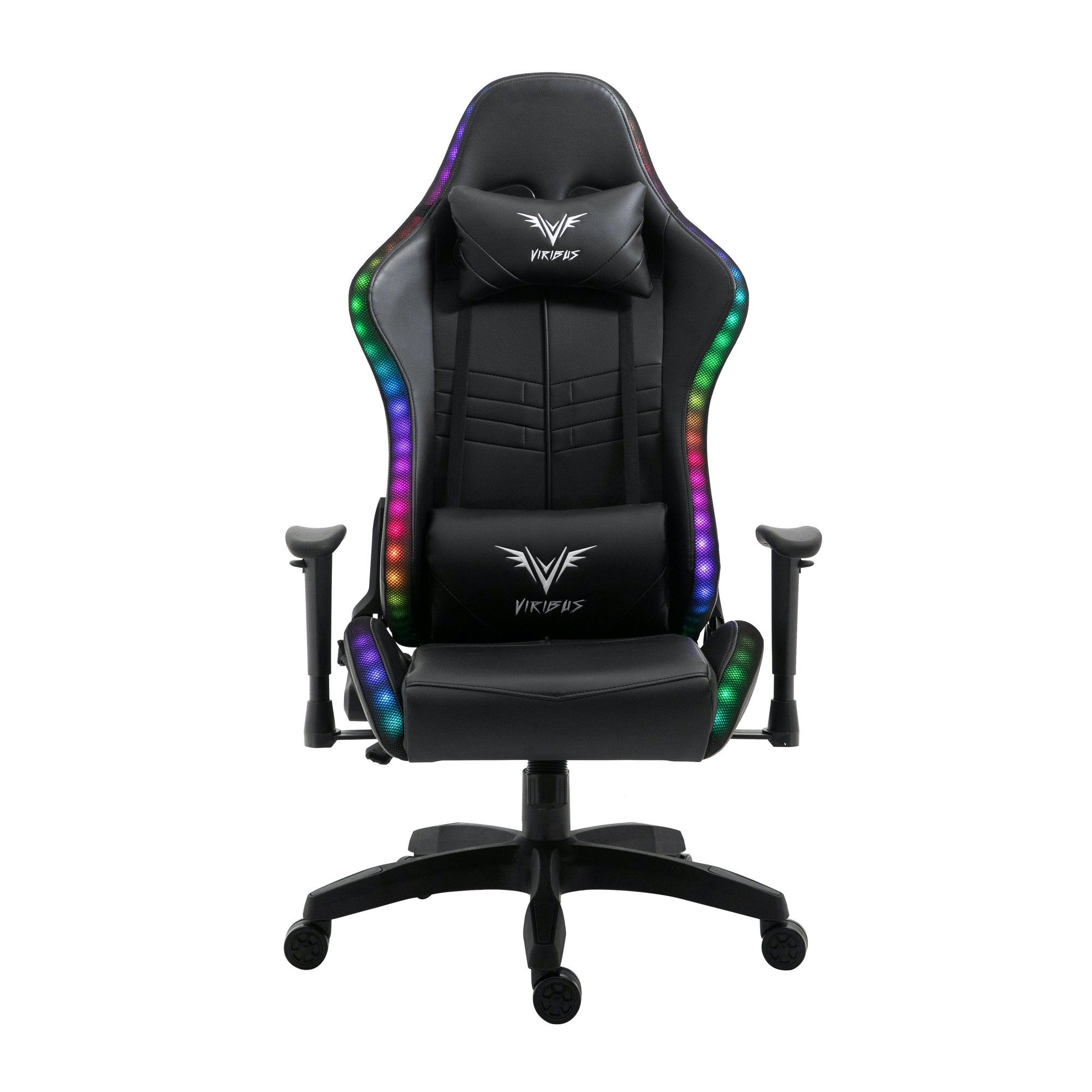 VIRIBUS X1 Office Gaming Chair with 12-Colour LED Light, Black