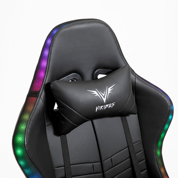 VIRIBUS X1 Office Gaming Chair with 12-Colour LED Light, Black