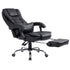 Luxury Extra Padded High Back Recline Faux Leather Relaxing Executive Chair With Footrest, MR34 Black - daals