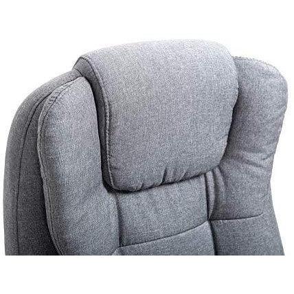 Executive Reclining Computer Desk Chair with Footrest, Headrest and Lumbar Cushion Support Furniture, MR34 Grey Fabric - daals