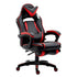 High Back Recliner Gaming Swivel Chair with Footrest & Adjustable Lumbar & Head Cushion, MR49 Black & Red - daals