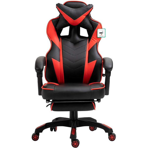 Cherry Tree Furniture High Back Recliner Gaming Chair with Cushion & Retractable Footrest Black & Red - daals