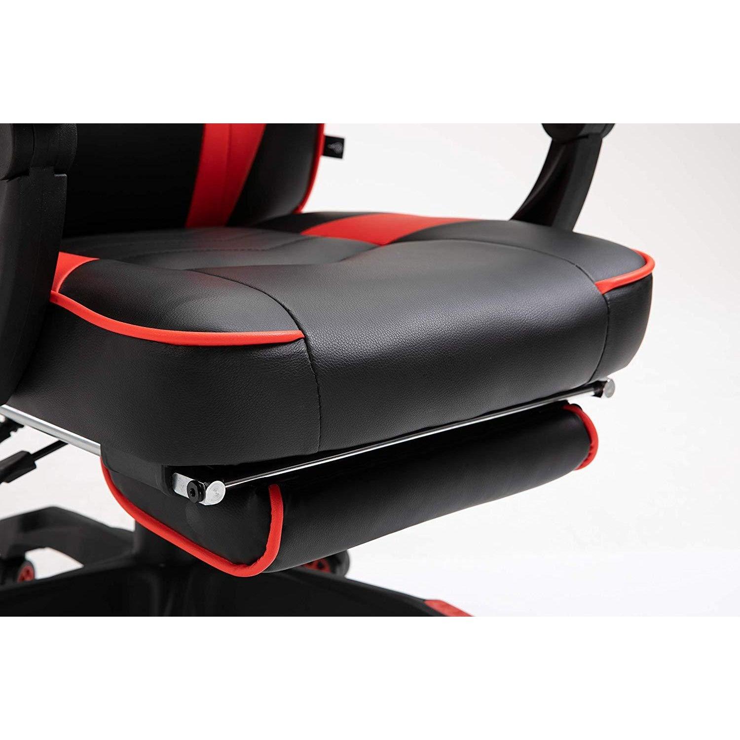 Cherry Tree Furniture High Back Recliner Gaming Chair with Cushion & Retractable Footrest Black & Red