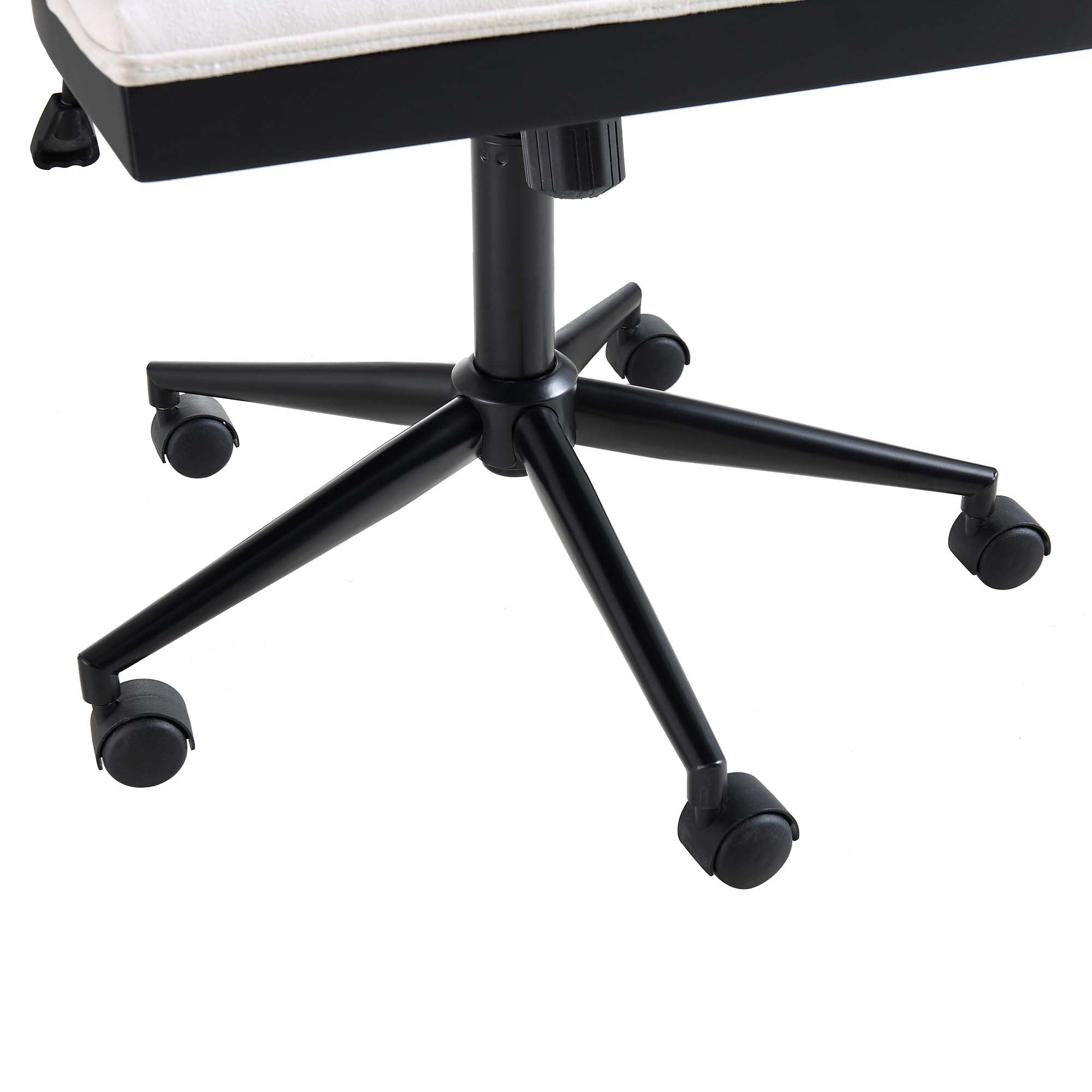 Lucia Natural Cane Swivel Desk Chair, Black