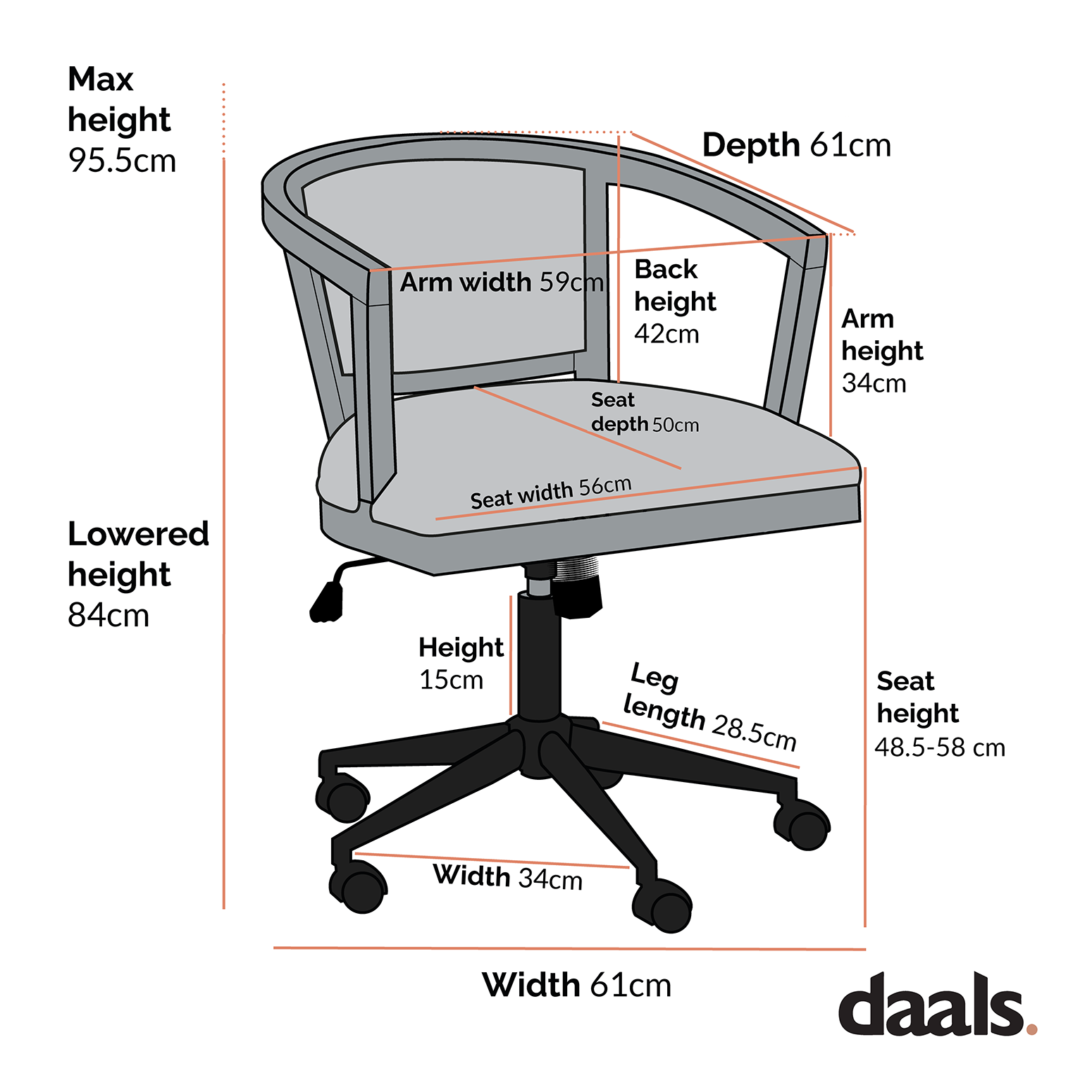Lucia Natural Cane Swivel Desk Chair, Black