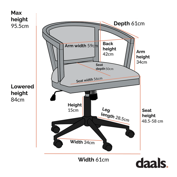 Lucia Natural Cane Swivel Desk Chair, Black