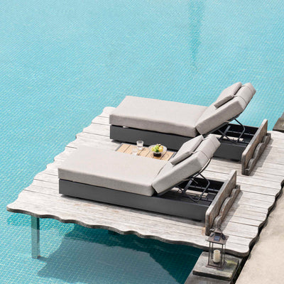 Jardin Aluminium Outdoor Sun Lounger Set, Granite