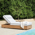Jardin Aluminium Outdoor Sun Lounger, Natural with Blue Stripes