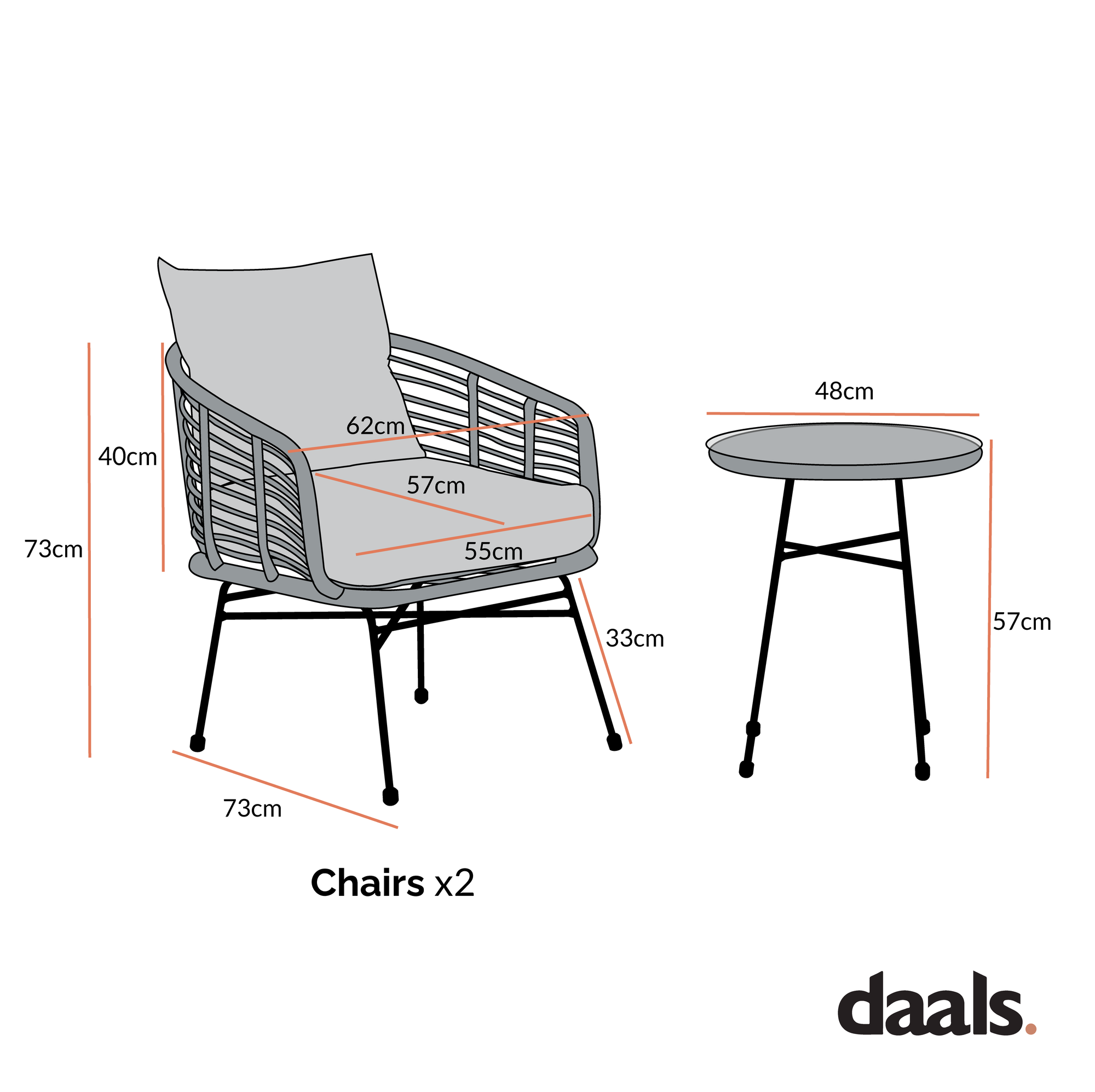 St Loy Natural Rattan Bistro Set with Table