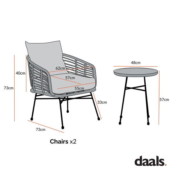 St Loy Natural Rattan Bistro Set with Table