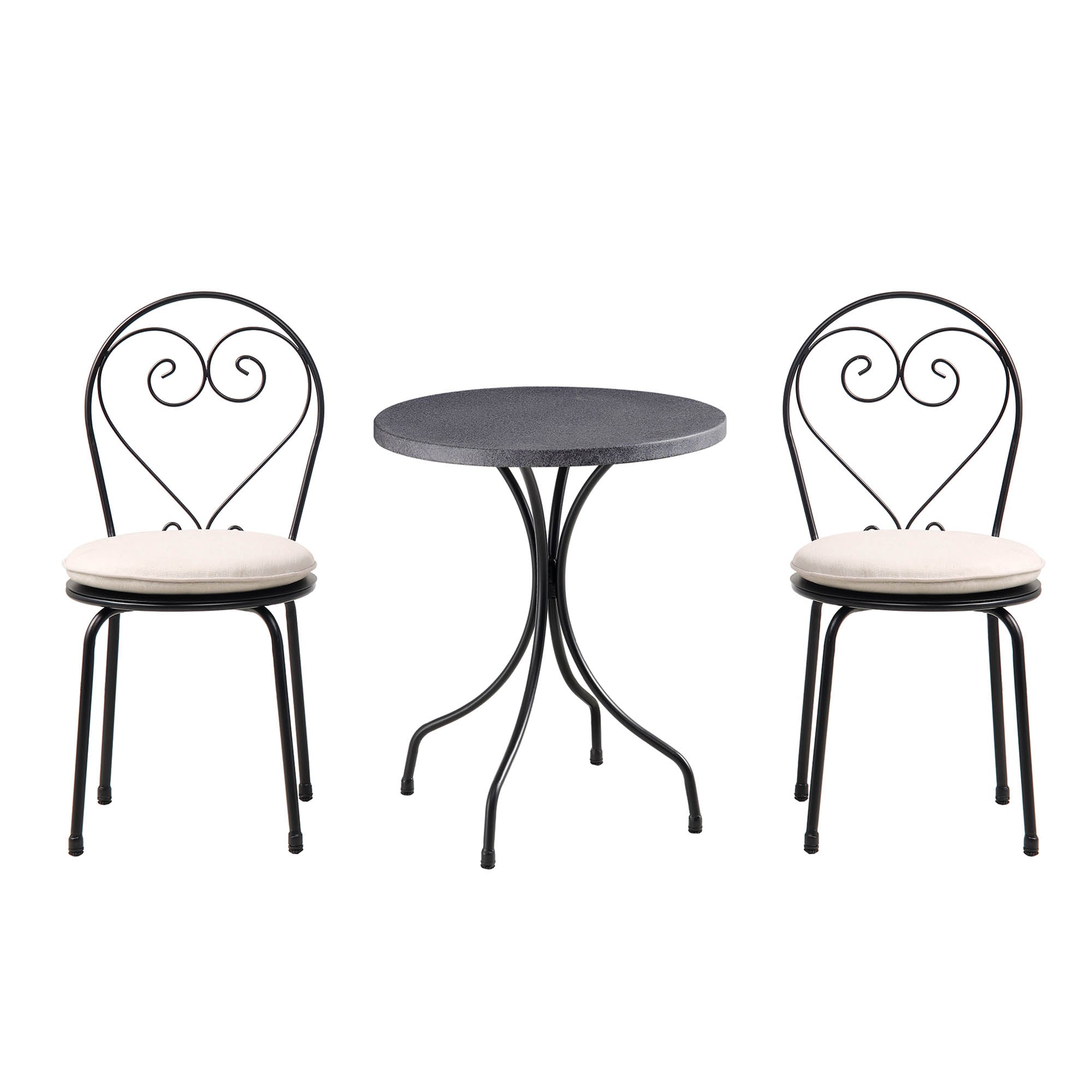 Haymes Metal Indoor and Outdoor Bistro Set, Beige
