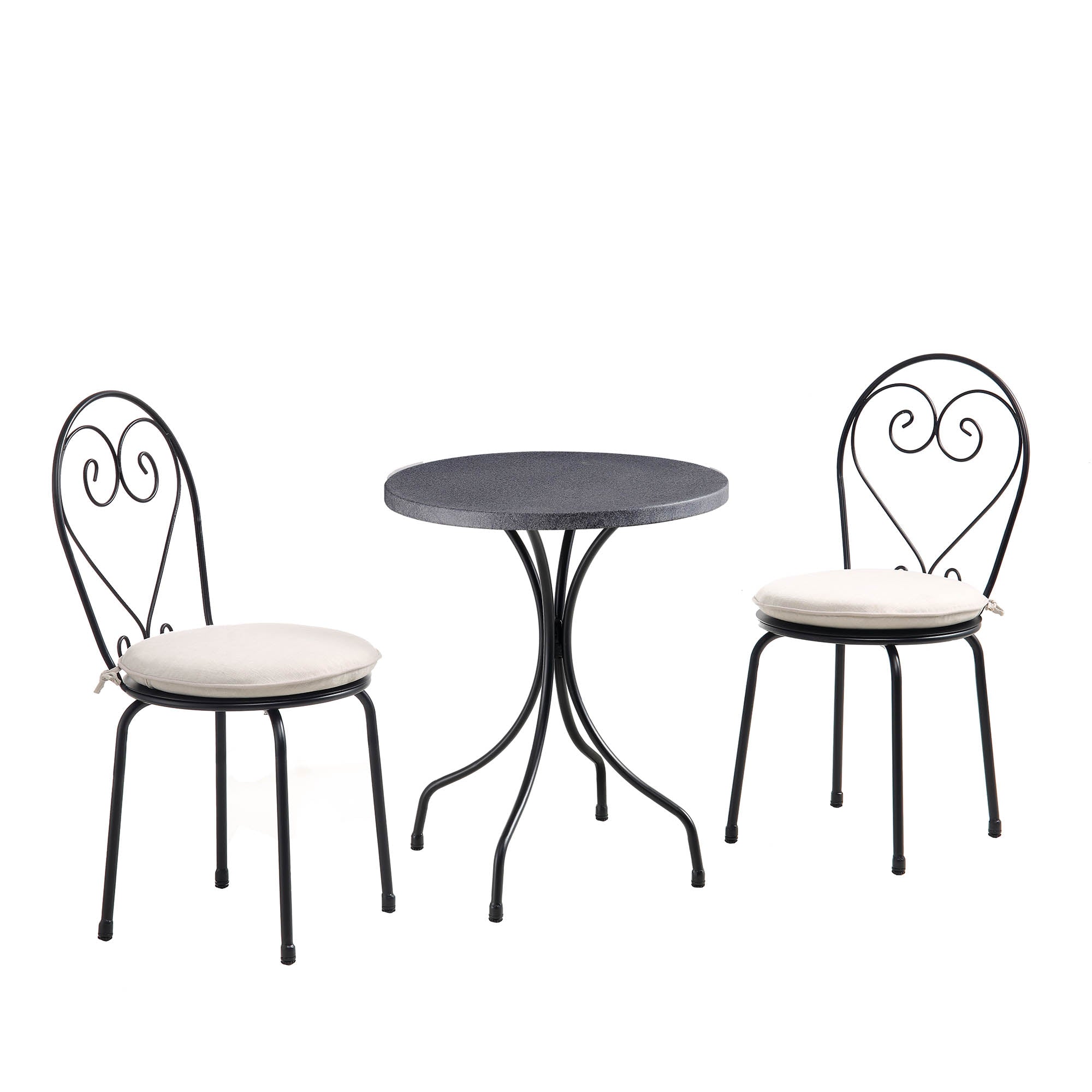 Haymes Metal Indoor and Outdoor Bistro Set, Beige
