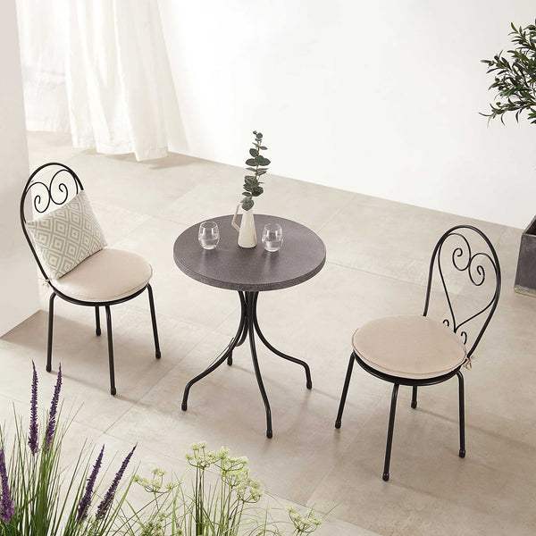 Haymes Metal Indoor and Outdoor Bistro Set, Beige