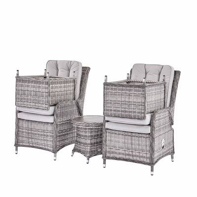 Cover for Hampshire 2-Seater Round Wicker Reclining Bistro Set with Stools