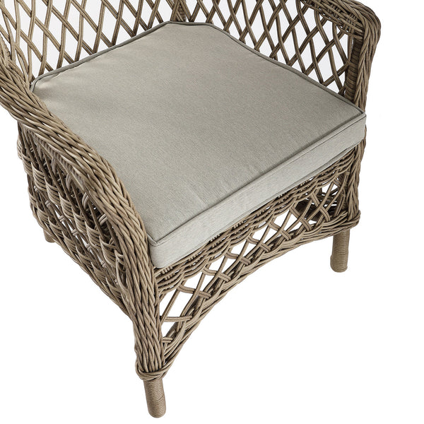 Willowbrook Lattice Weave Rattan Bistro Set, Natural