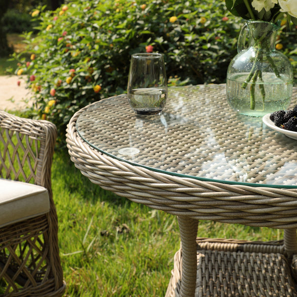 Willowbrook Lattice Weave Rattan Bistro Set, Natural