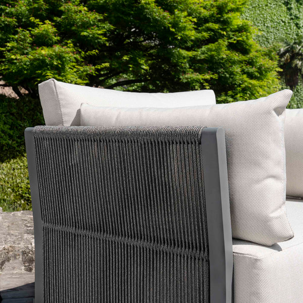 Pedra Rope and Aluminium Outdoor Bistro Set, Grey