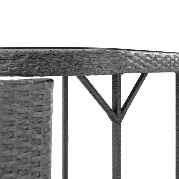 Granchester Rattan Balcony Bistro Set, Grey