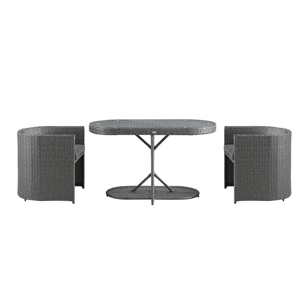 Granchester Rattan Balcony Bistro Set, Grey