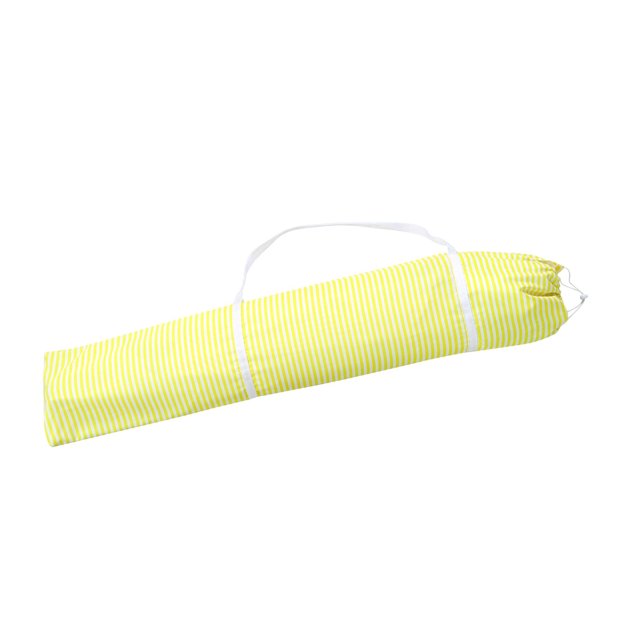 Gabriel Yellow and White Striped Fringed Cabana