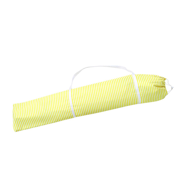 Gabriel Yellow and White Striped Fringed Cabana