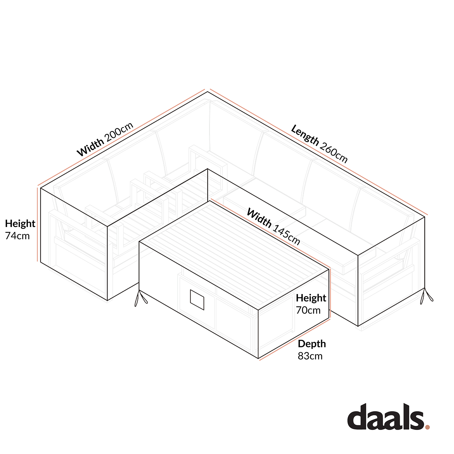Cover for Albany Aluminium Large Corner Casual Dining Set