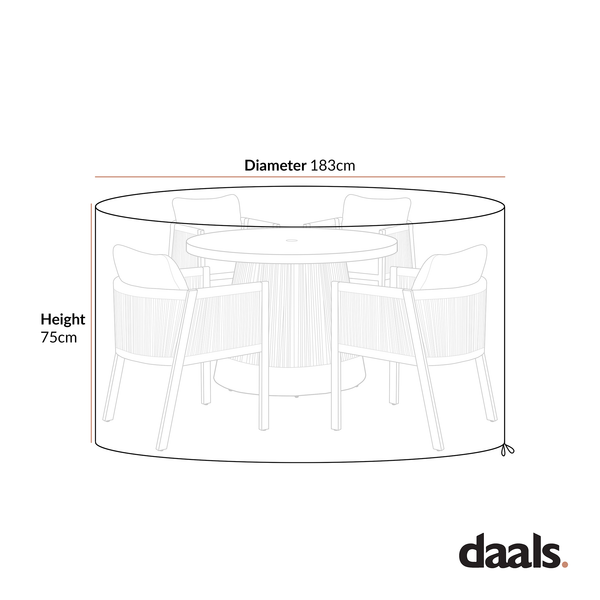 Cover for Pedra Rope and Aluminium Outdoor 4-Seater Round Dining Set