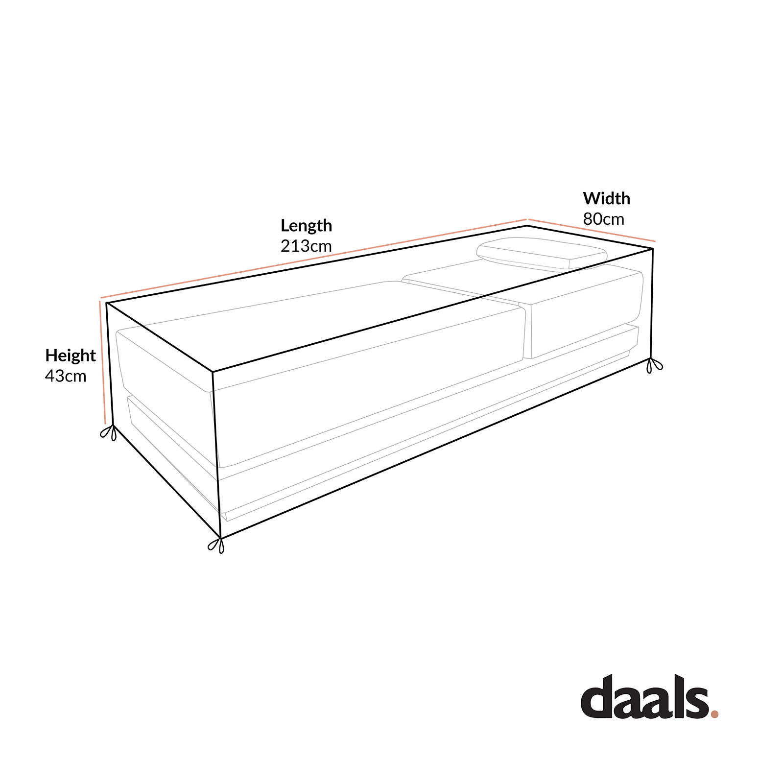 Cover for Pedra Rope and Aluminium Outdoor Sun Lounger