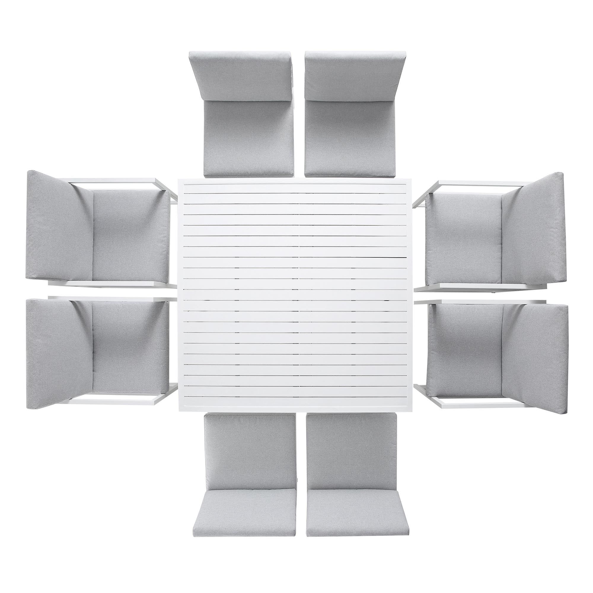 Albany Aluminium 9-Piece Outdoor Cube Dining Set, White