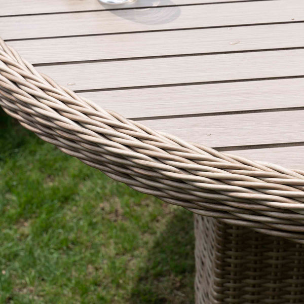 Hampshire 4-Seater Round Wicker Rattan Dining Set, Natural
