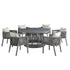 Pedra Rope and Aluminium Outdoor 6-Seater Round Dining Set, Grey