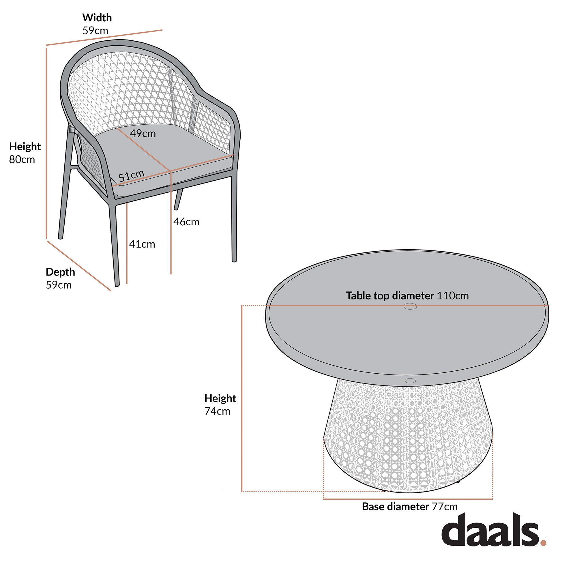 Pienza Outdoor Rattan 4-Seater Round Dining Set, Sage Green Fabric with Light Walnut Frame