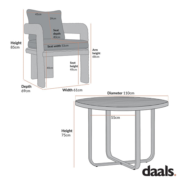 Stanford Round Wicker Outdoor 4-Seater Round Dining Set, Natural